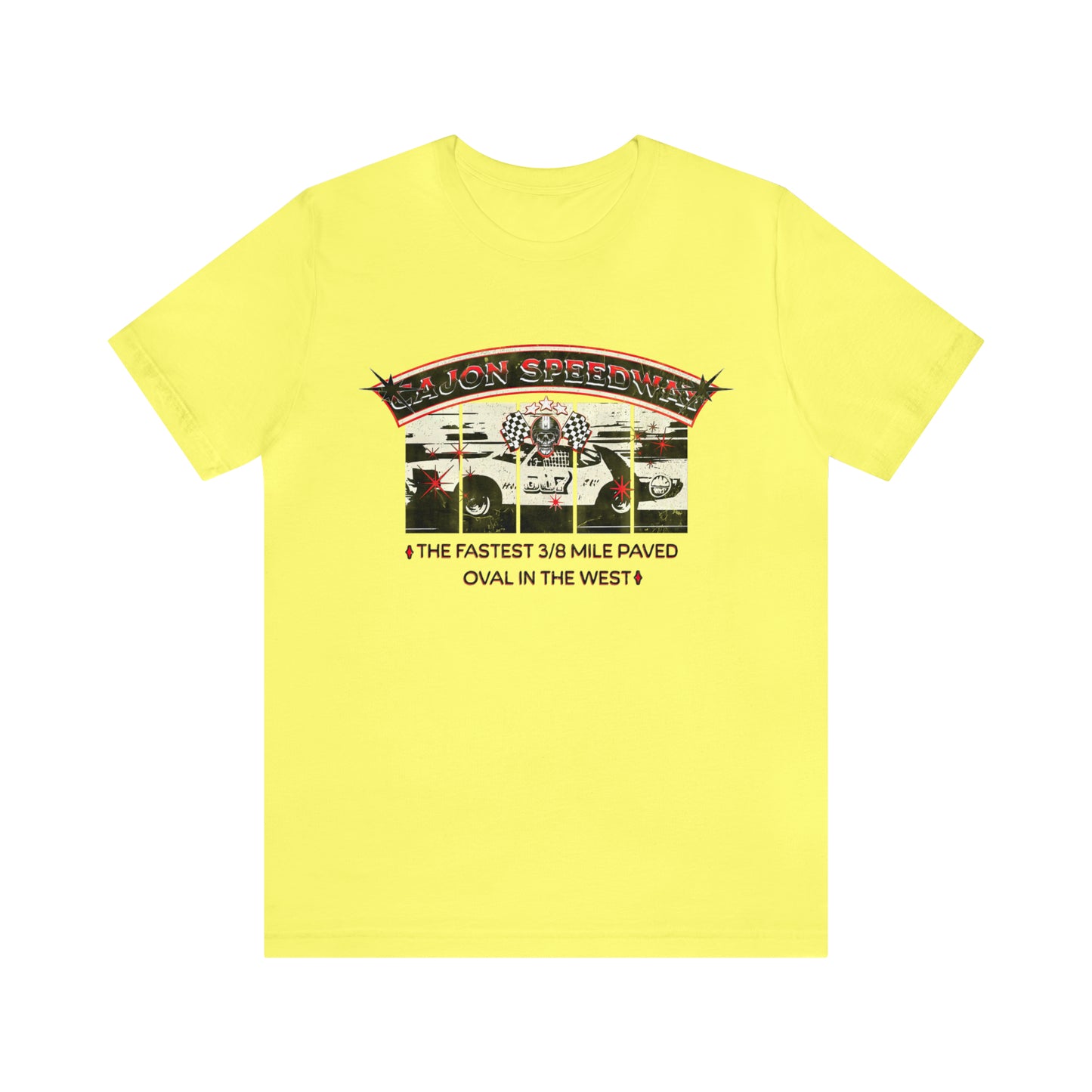 Cajon Speedway Fastest 3/8 Mile Paved Oval In The West - Retro Race Car T-Shirt