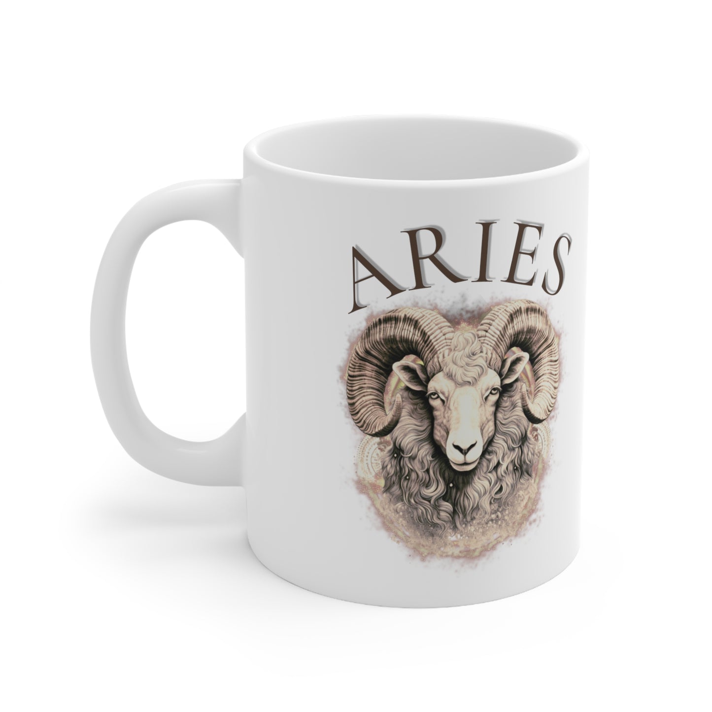 Aries Zodiac Sign Mug - 2 Side Pencil Line Art