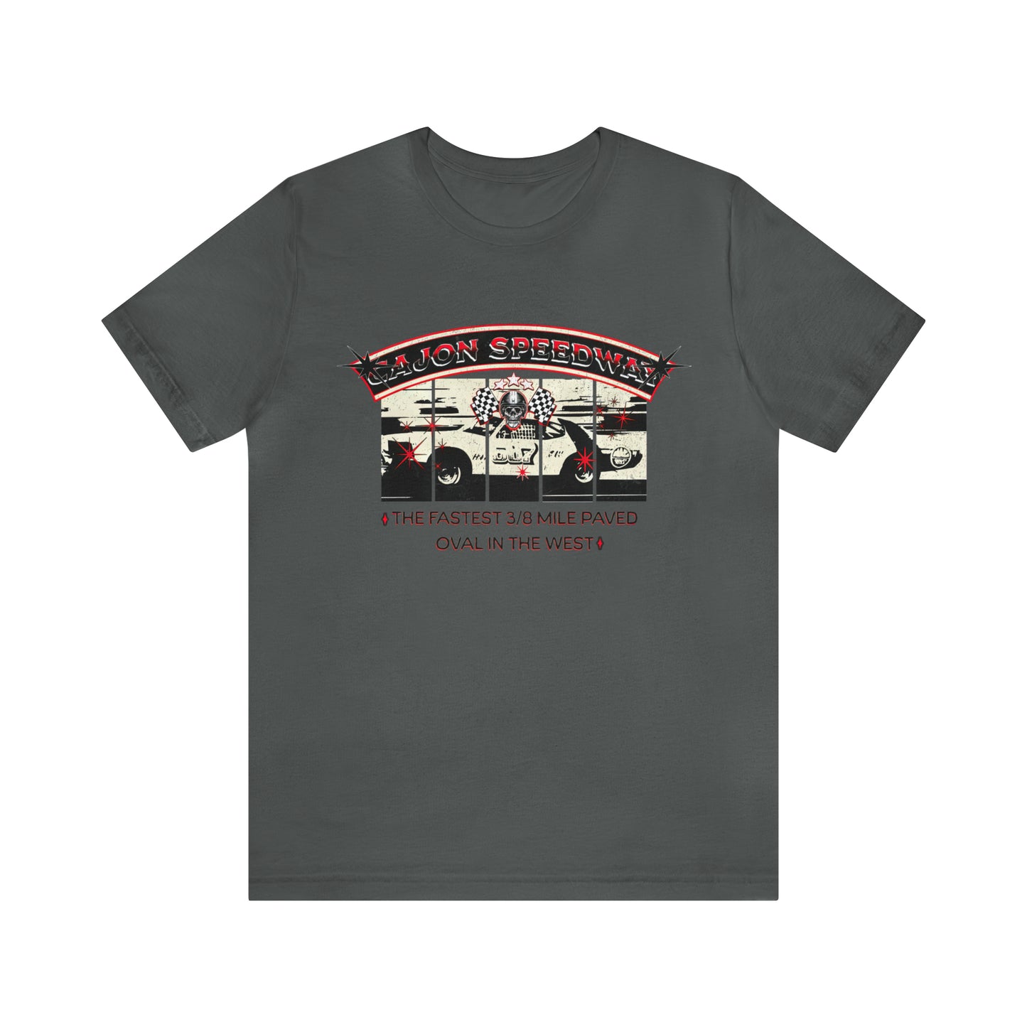Cajon Speedway Fastest 3/8 Mile Paved Oval In The West - Retro Race Car T-Shirt