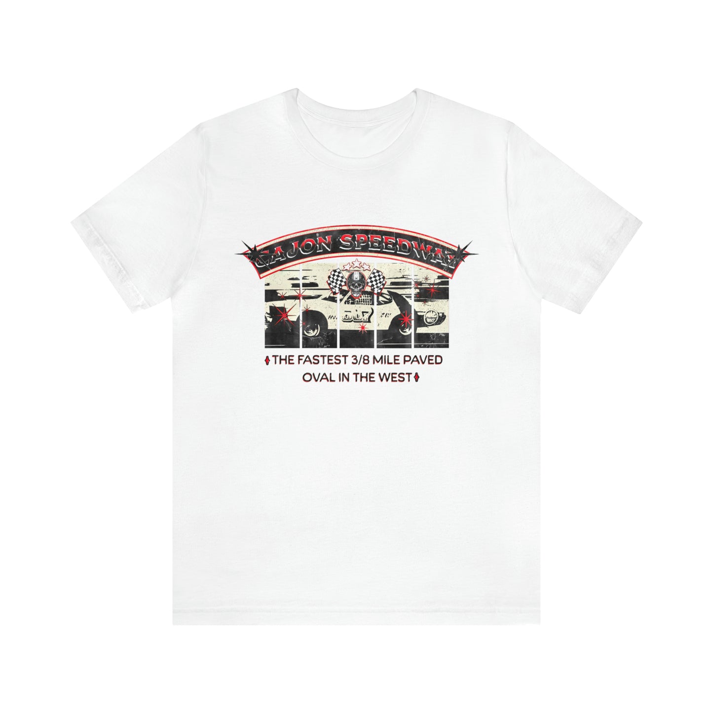 Cajon Speedway Fastest 3/8 Mile Paved Oval In The West - Retro Race Car T-Shirt