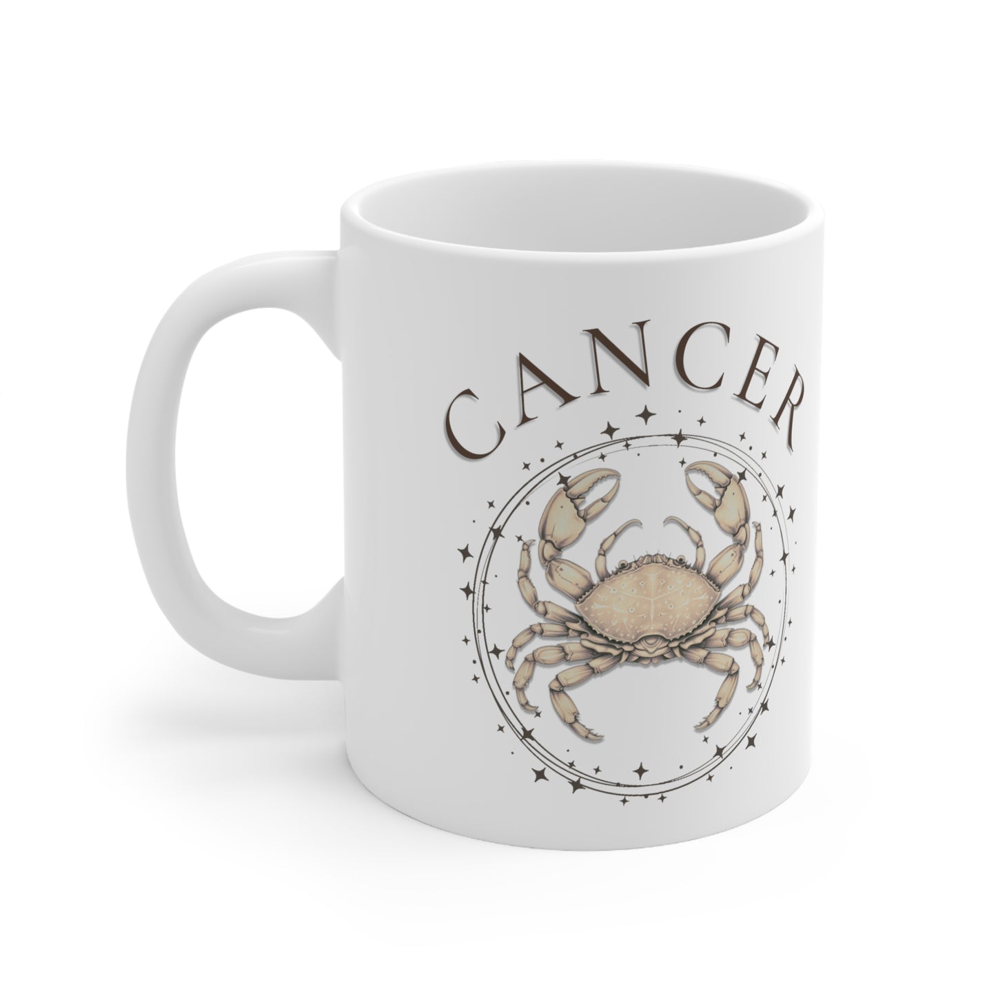 Cancer Zodiac Sign Mug - 2 Side Pencil Line Art