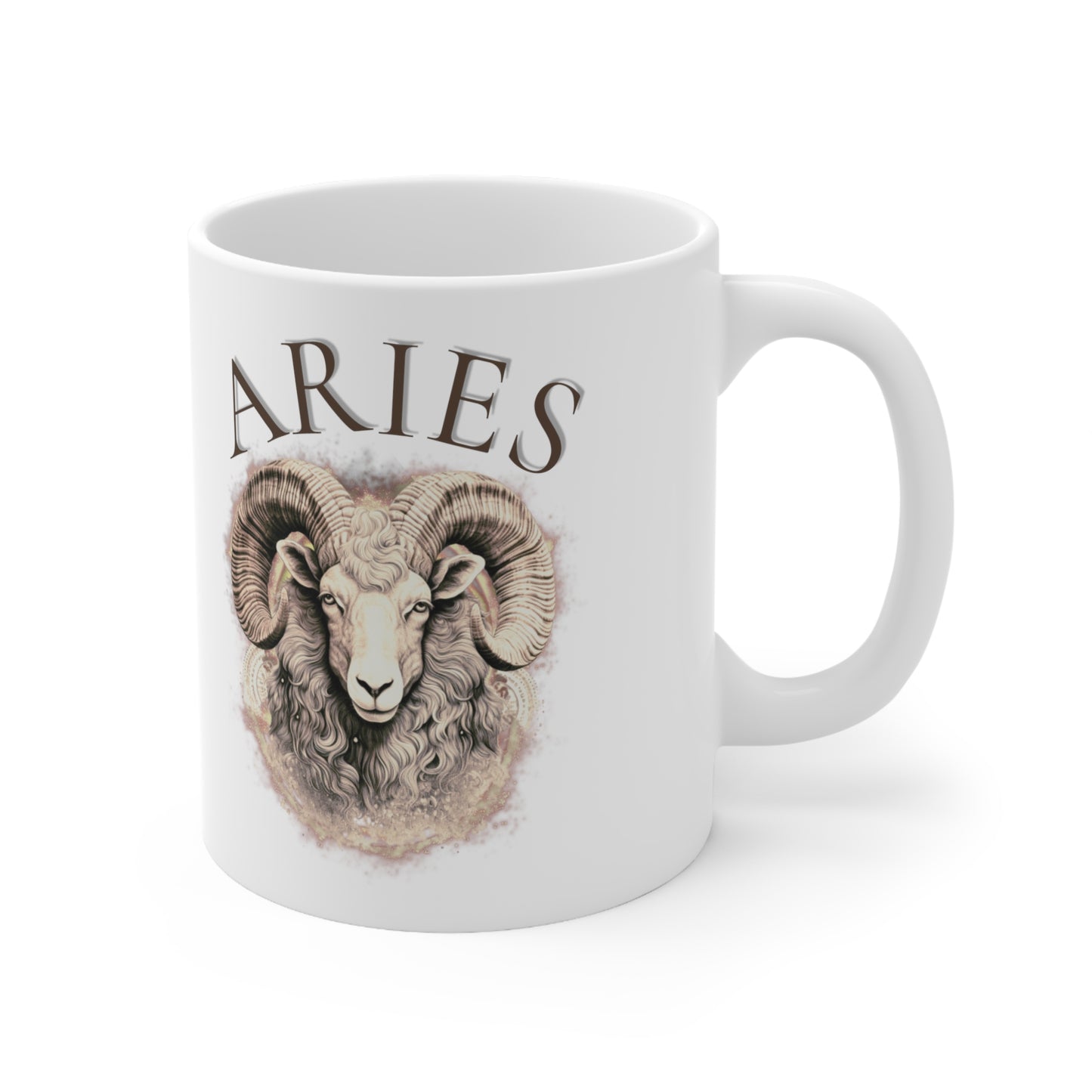 Aries Zodiac Sign Mug - 2 Side Pencil Line Art
