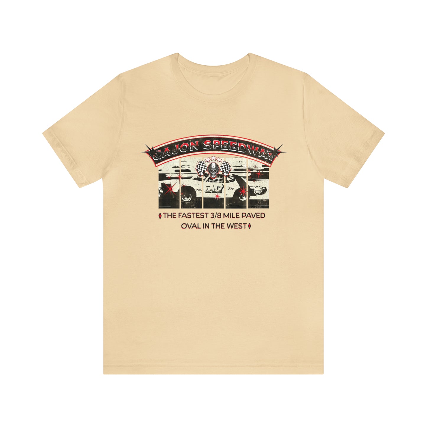 Cajon Speedway Fastest 3/8 Mile Paved Oval In The West - Retro Race Car T-Shirt