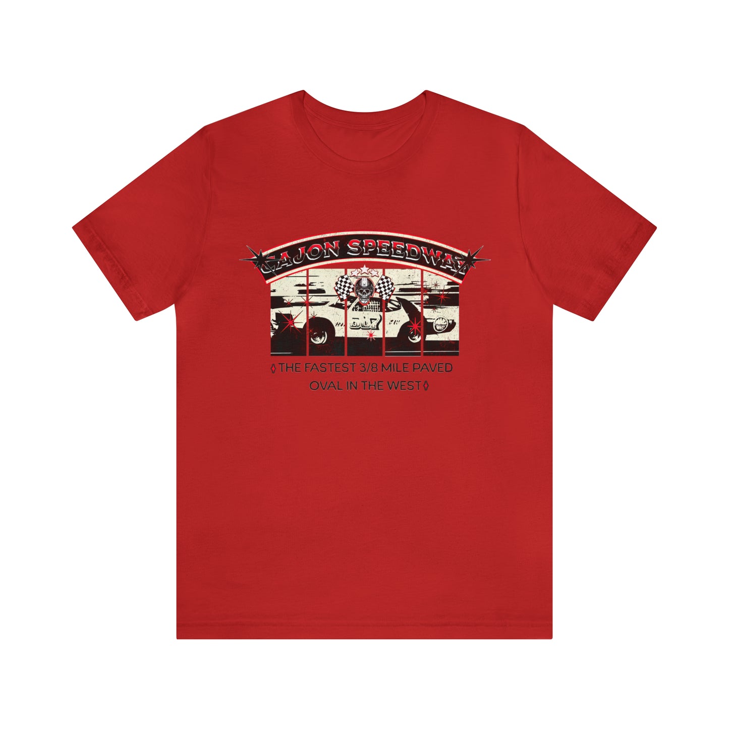 Cajon Speedway Fastest 3/8 Mile Paved Oval In The West - Retro Race Car T-Shirt