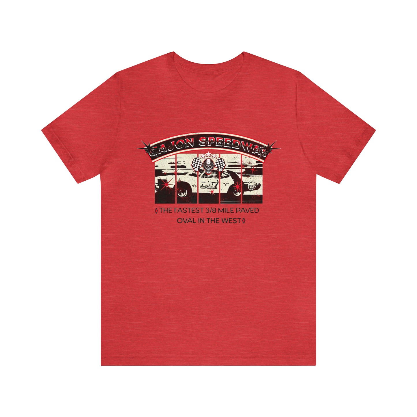 Cajon Speedway Fastest 3/8 Mile Paved Oval In The West - Retro Race Car T-Shirt