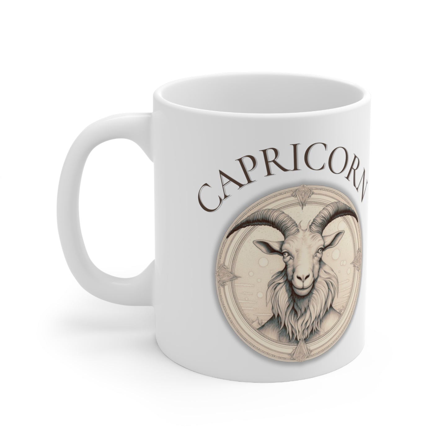 Capricorn Zodiac Sign Mug - 2 Side Pencil Line Art