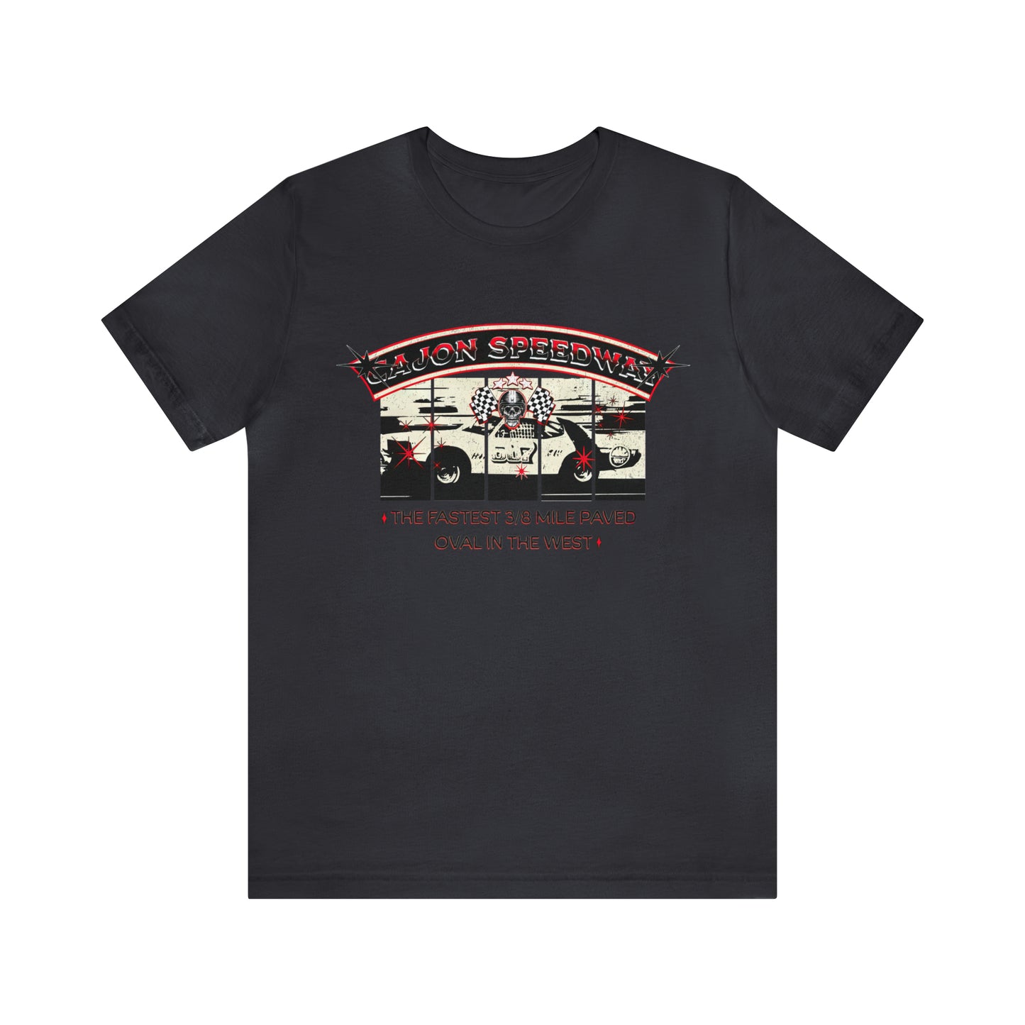 Cajon Speedway Fastest 3/8 Mile Paved Oval In The West - Retro Race Car T-Shirt
