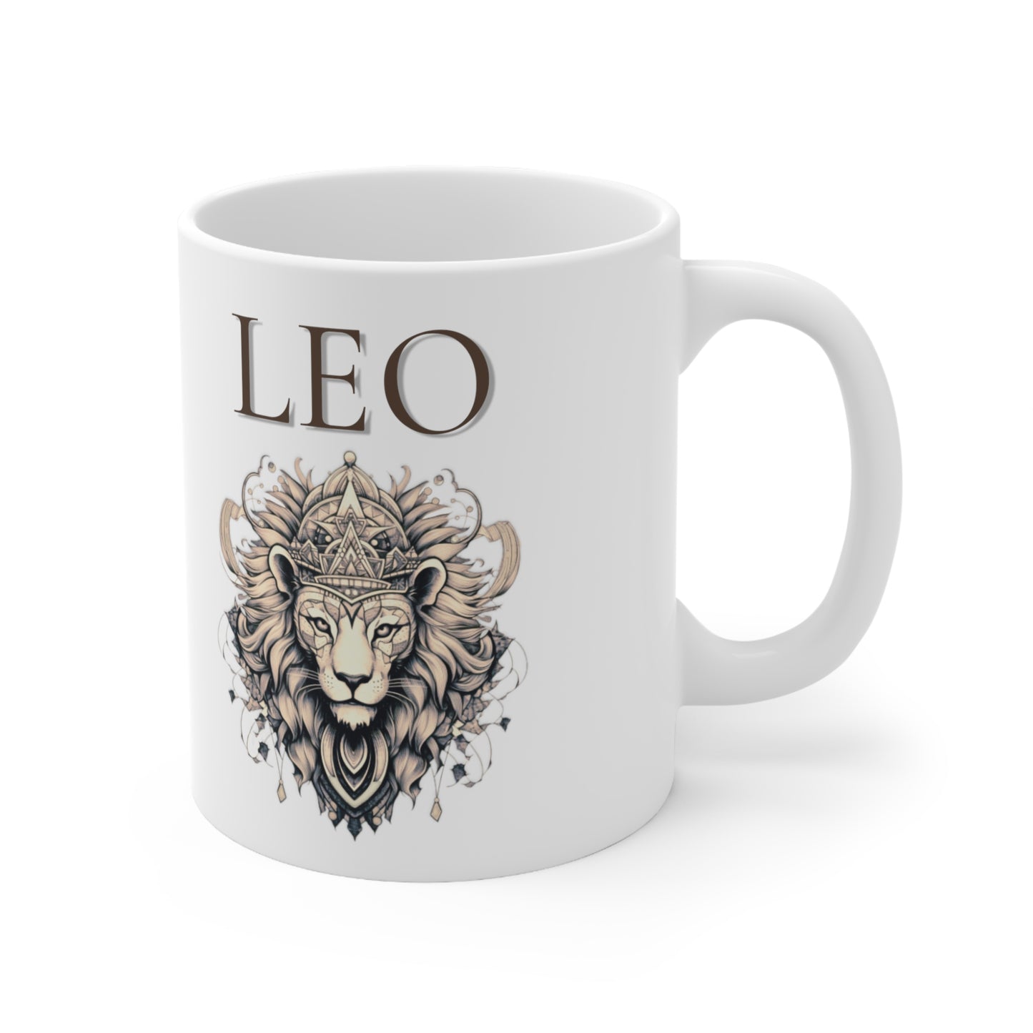Leo Zodiac Sign Mug - 2 Side Pencil Line Art